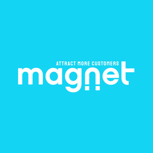 Magnet logo with phrase Attract More Customers directly above it in smaller font.