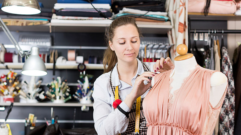 Woman designing clothes