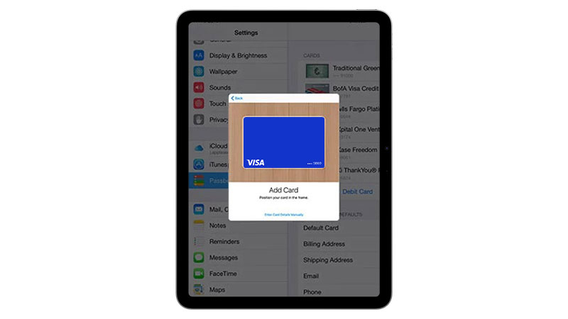 Adding a Visa card to an iPad