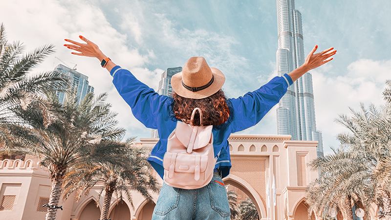 A woman traveler in Dubai